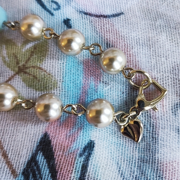 Extra Long Opera Length Faceted Beaded Glass Triple Strand Faux Pearls Necklace - Picture 4 of 7